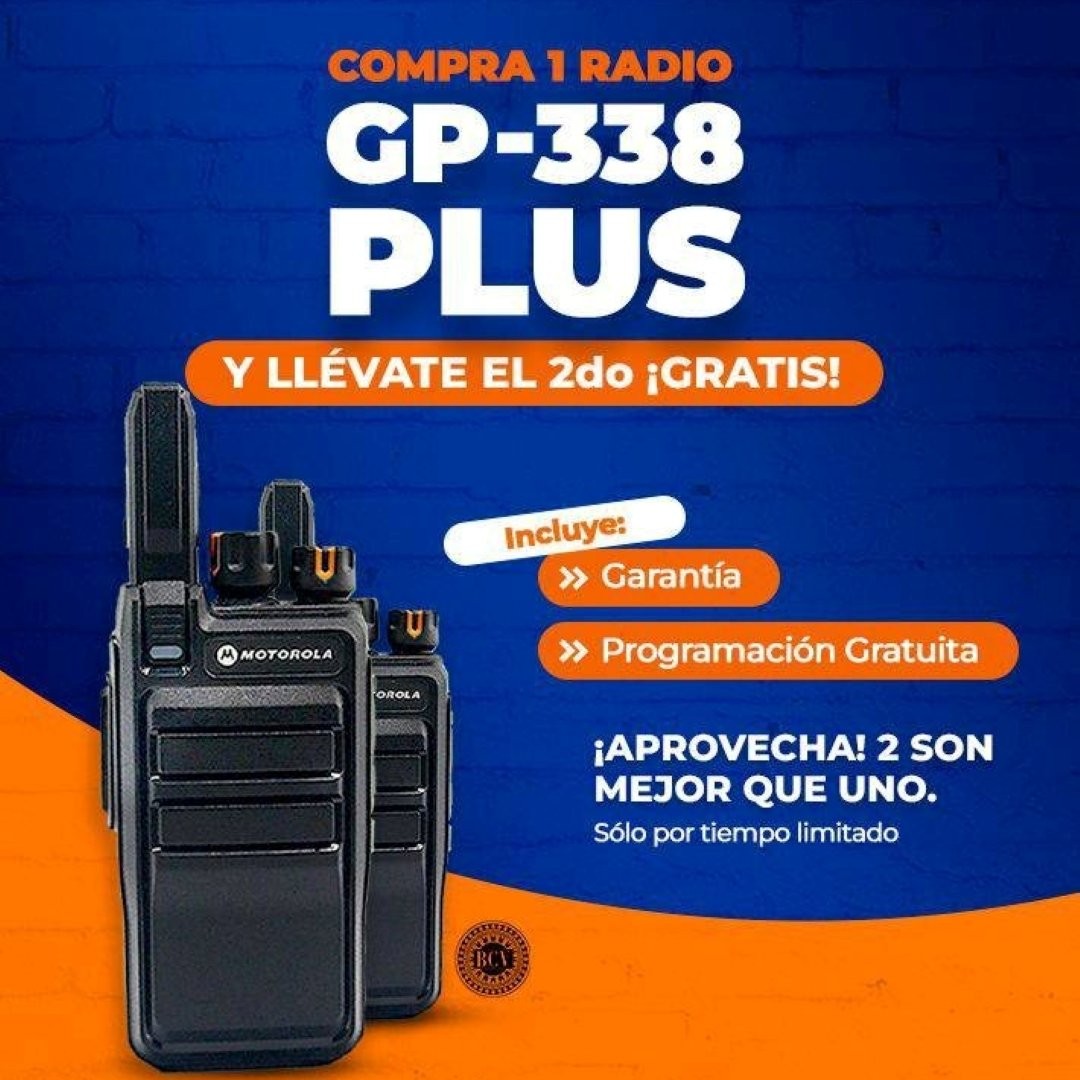 RADIO MOTOROLA GP-338 PLUS 400-480MHz  4W (PROMO LLÉVATE EL SEGUNDO GRATIS)